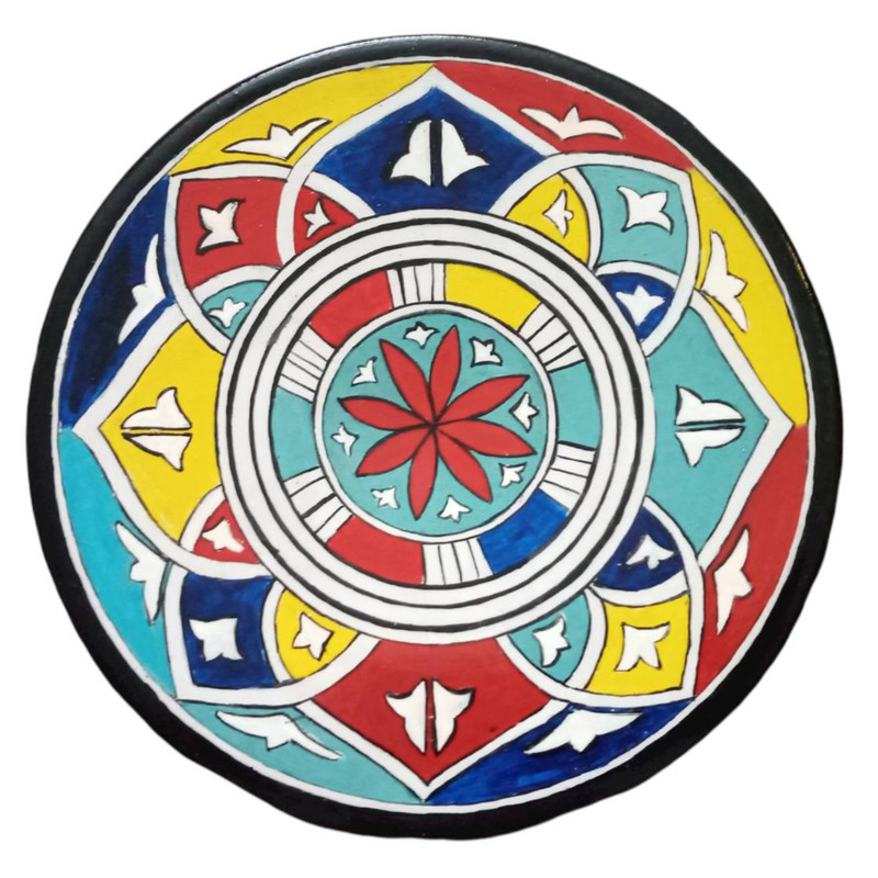 بشقاب دیوارکوب سفالی طرح سنتی مدل RC کد20