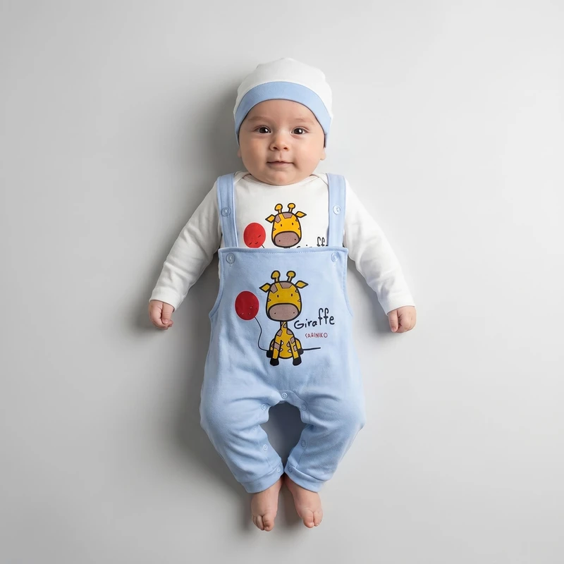 ست 3 تکه لباس نوزادی سرینیکو مدل Mini giraffe کد M420