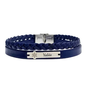 دستبند نقره و چرم زنانه لیردا مدل اسم یلدا 121244