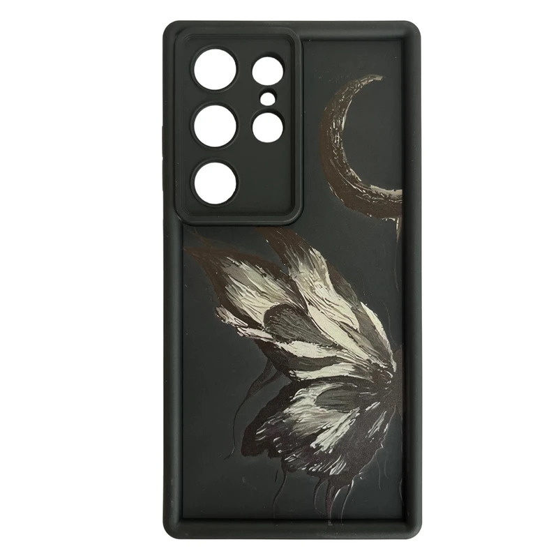 کاور مدل فانتزی طرح پروانه و ماه مناسب برای گوشی موبایل سامسونگ Galaxy S24 Ultra