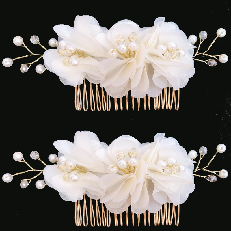 شانه مو زنانه مدل فلزی سه گل A019 بسته 2 عددی