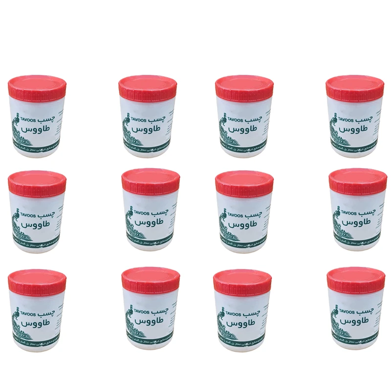 چسب چوب طاووس مدل cr78 حجم 800 گرم مجموعه 12 عددی 