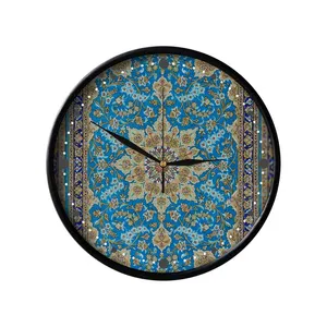 ساعت دیواری مدوپد طرح قالیچه قم لچک و ترنج مدل C-Ghom149