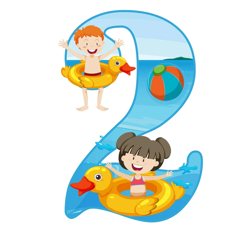    استند رومیزی تولد مدل عدد 2 طرح شنا کد 1675