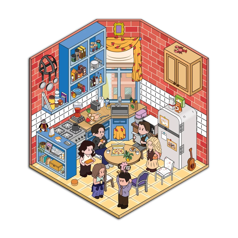 برچسب مدل سه بعدی طرح فرندز