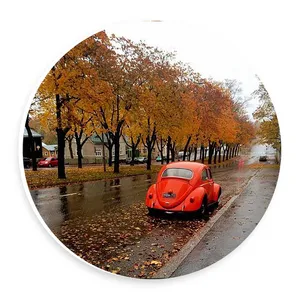   دیوارکوب طرح  فولکس واگن و خیابان پاییزی مدل wtb822