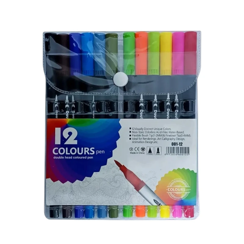 ماژیک رنگ آمیزی مدل دو سر بسته ۱۲ عددی