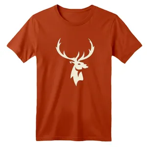 تی شرت آستین کوتاه بچگانه مدل گوزن  رنگ آجری