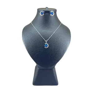 نیم ست نقره زنانه سواروسکی مدل ماه ستاره کد 00821