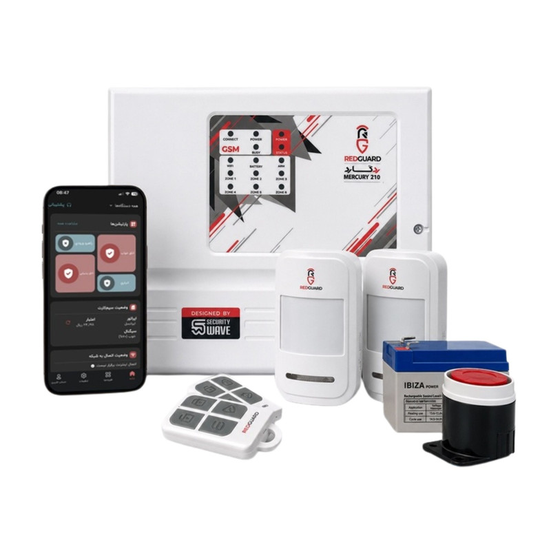 دزدگیر اماکن سنسور مادون قرمز حرکتی ردگارد مدل M210-P2R2 به همراه سیم کارت اعتباری مخصوص IOT