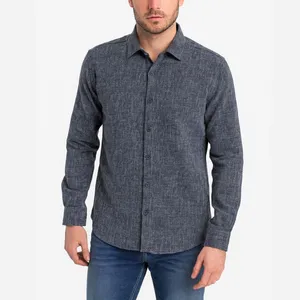 پیراهن آستین بلند یقه برگردان مردانه مدل پنبه