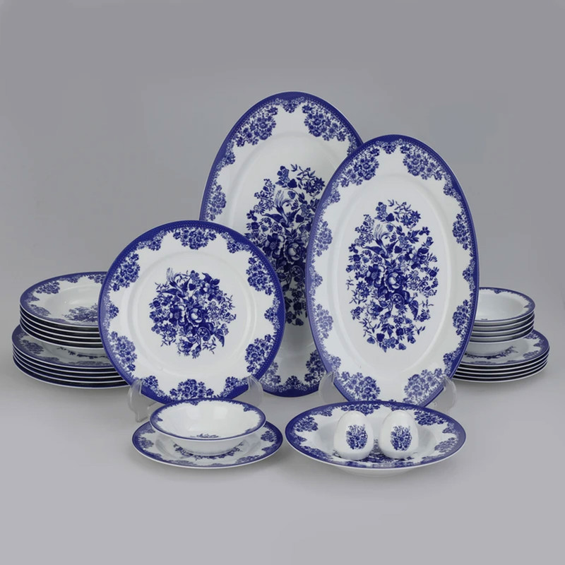 سرویس غذاخوری 28 پارچه 6 نفر چینی زرین ایران مدل ایتالیا اف فلورانس درجه عالی