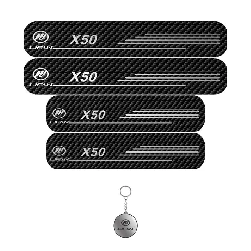 برچسب پارکابی خودرو لندمون کد LC060 MS مناسب برای لیفان X50 مجموعه 4 عددی به همراه جاکلیدی