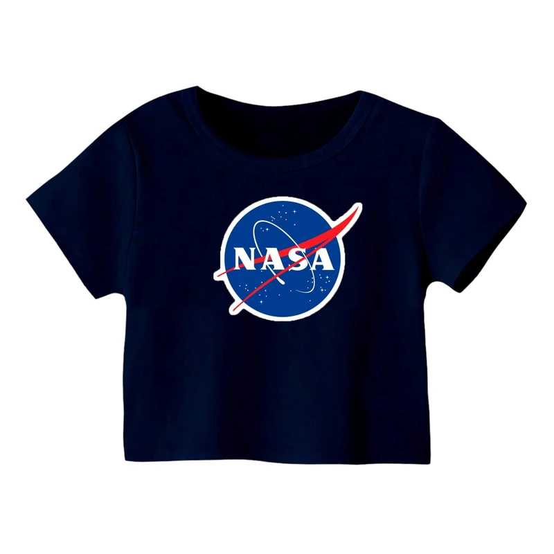 کراپ‌ تی‌شرت آستین کوتاه زنانه مدل لوگو کد 30