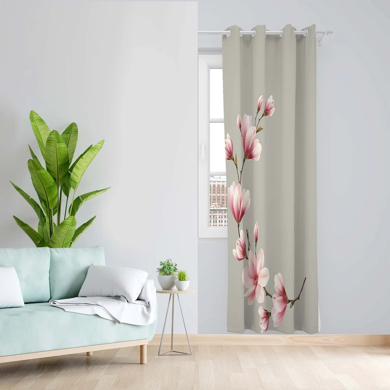 پرده طرح شکوفه مدل مخمل پانچی کد 1455 z سایز 140x200 سانتی متر