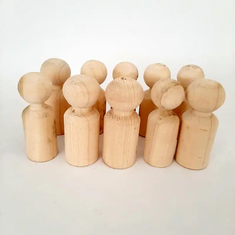 عروسک چوبی خام مدل خانواده من کد WDR03 مجموعه 10 عددی