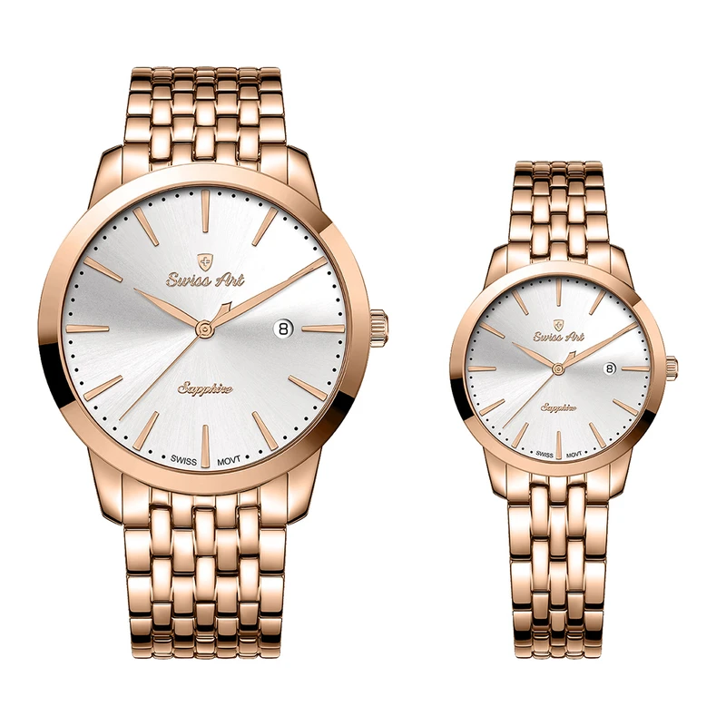 ست ساعت مچی عقربه‌ای کوارتز زنانه و مردانه سوئیس آرت مدل 620015-16RG0400