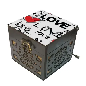 جعبه موزیکال مدل هندلی طرح عشق love قلب کد 2030