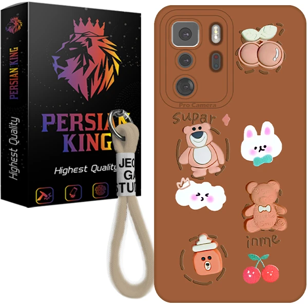 کاور پرشین کینگ مدل BRW22 مناسب برای گوشی موبایل شیائومی Redmi Note 10 Pro 5G / Poco X3 GT به همراه بند آویز
