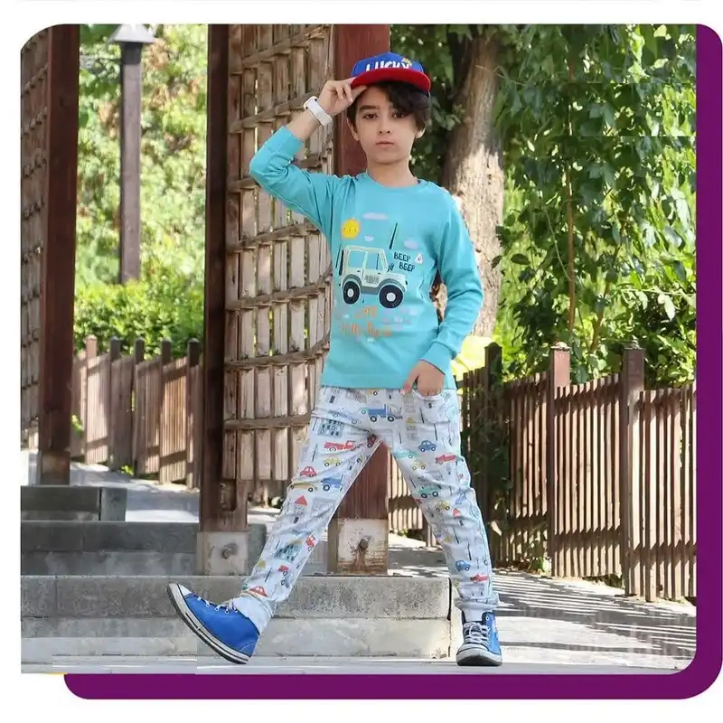 ست تی شرت و شلوار پسرانه کد 140109B