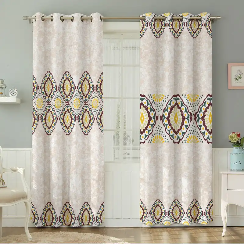 پرده نیروانا طرح سنتی  مدل مخمل کد 4738 سایز 140×280 سانتی متر