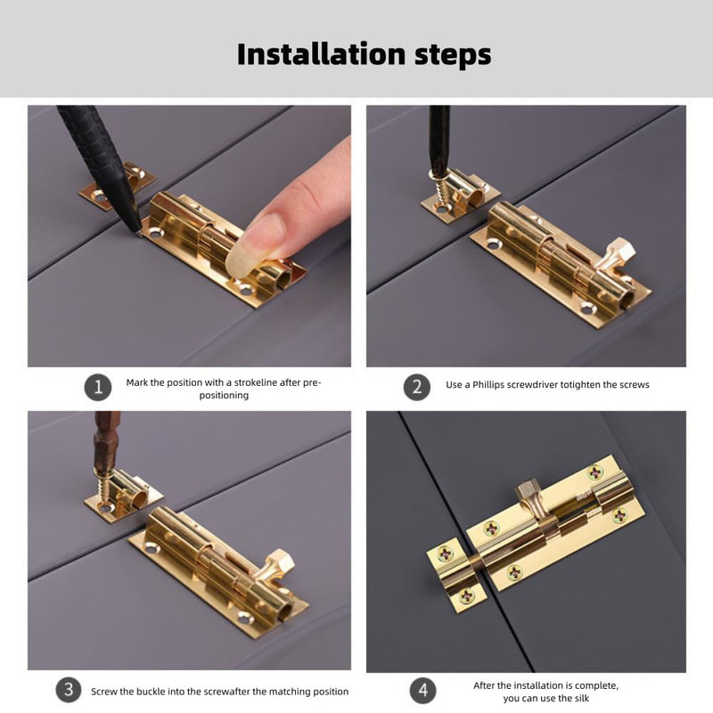 قفل مدل کشو میله ای 12cm بسته 2 عددی