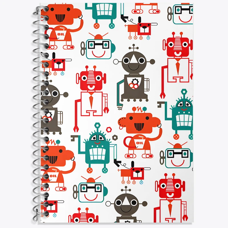 دفتر نت موسیقی 50 برگ خندالو طرح پترن ربات های بامزه کد N5234