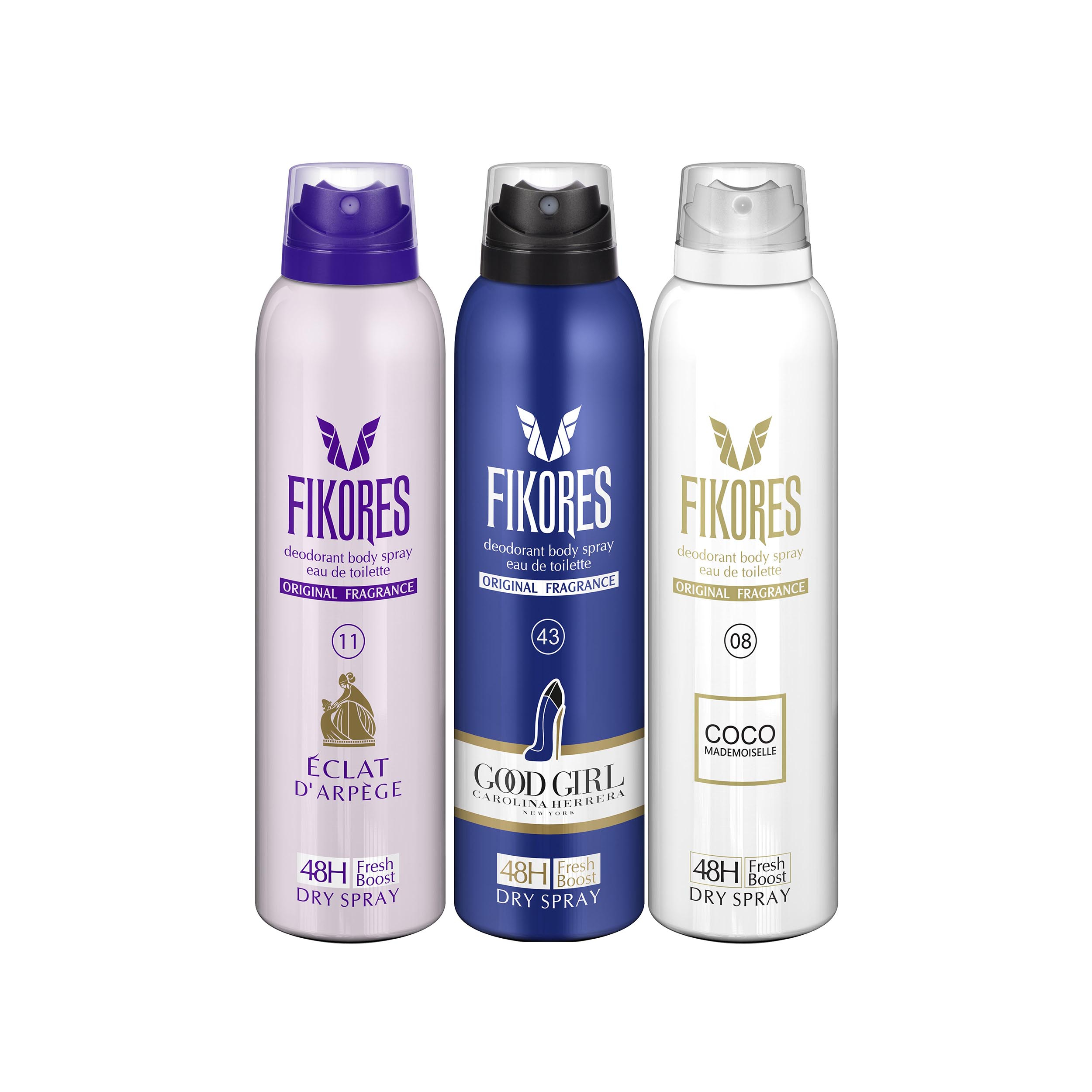 اسپری خوشبو کننده بدن زنانه فیکورس مدل 8721 حجم 200 میلی لیتر مجموعه 3 عددی