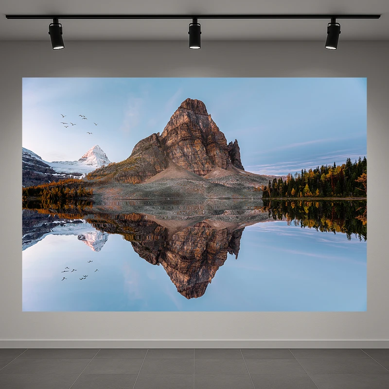 تابلو بوم طرح مخمل کوه مدل دریاچه کد AR3059170