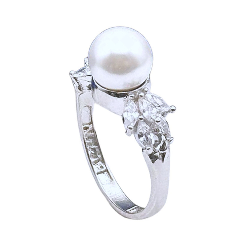 انگشتر نقره زنانه مدل مروارید