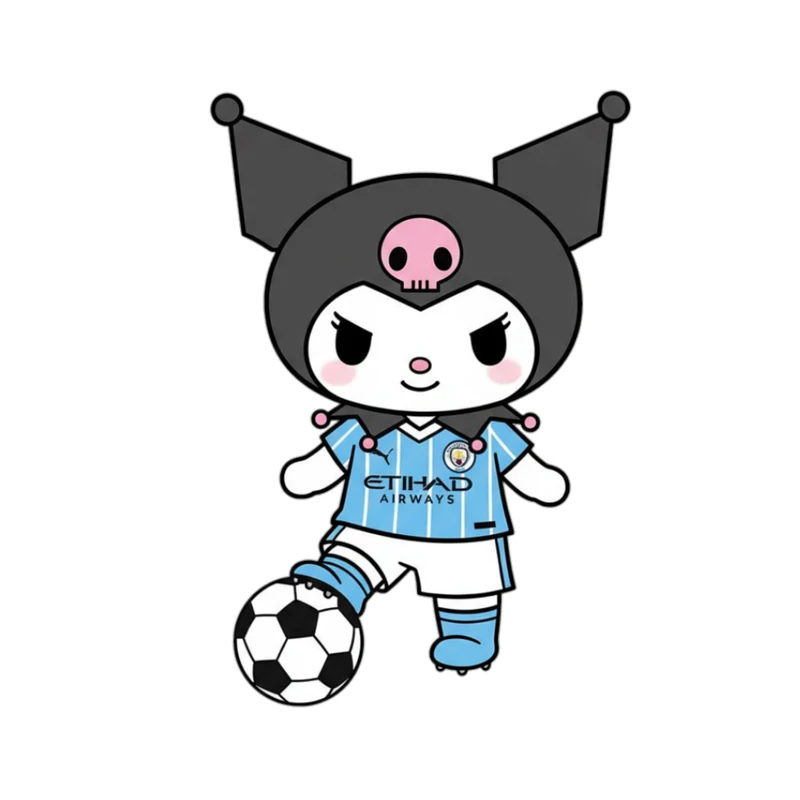 استیکر پارچه و لباس پاد آفرین مدل کارتونی کورومی Kuromi فوتبالی کد 950