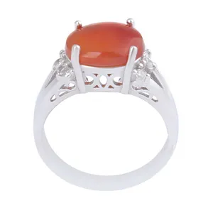 انگشتر نقره زنانه بازرگانی میلادی مدل سنگ عقیق کد AWR_1066