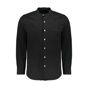 پیراهن آستین بلند مردانه پاتن جامه مدل 102221010138846 کتان رنگ مشکی