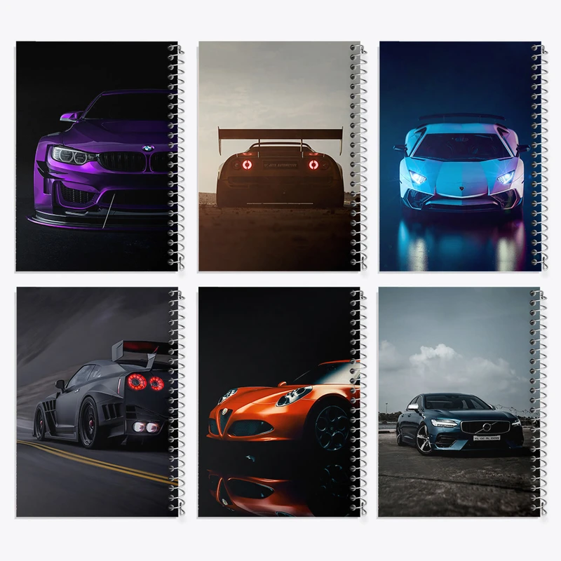 دفتر نقاشی 50 برگ خندالو طرح ماشین اسپرت کد 597 مجموعه 6 عددی