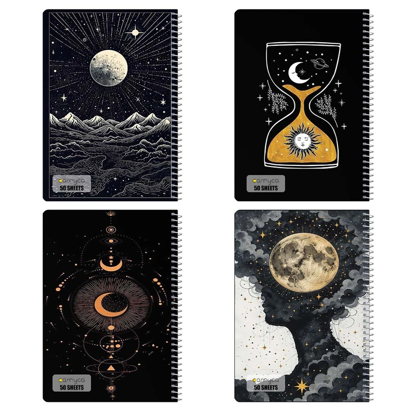 دفتر نقاشي 50 برگ کارنيکا طرح ماه Moon کد 81028 مجموعه 4 عددی
