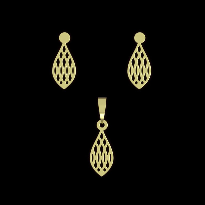 نیم ست طلا 18 عیار زنانه مدوپد مدل هندسی کد NA10823