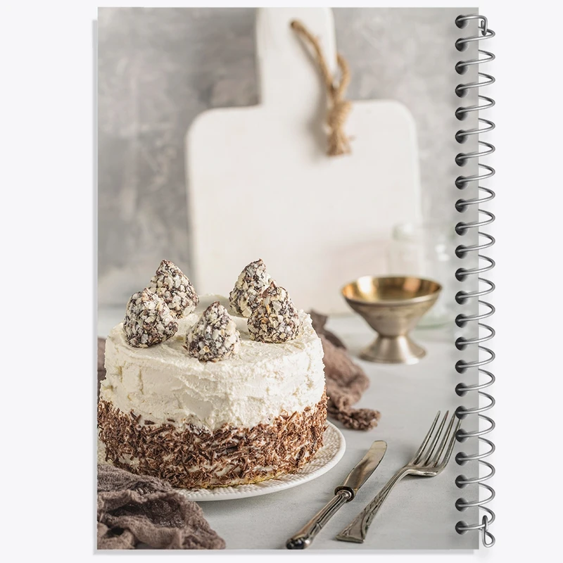 دفتر ژورنال نویسی 50 برگ خندالو مدل نقطه ای طرح کیک و شیرینی کد F2370