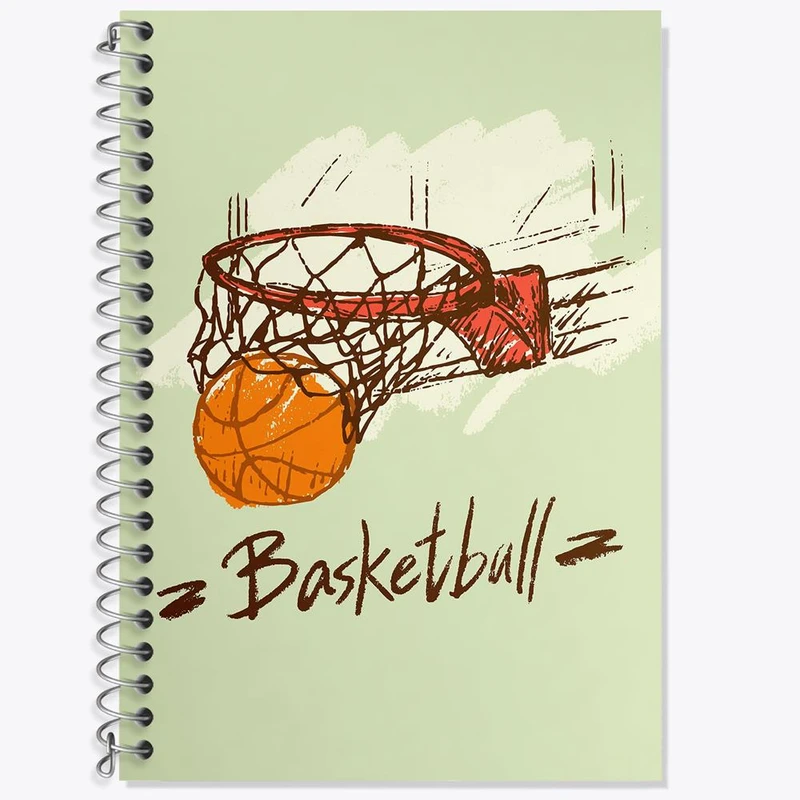 دفتر زبان 50 برگ خندالو مدل دو خط طرح بسکتبال Basketball کد 26442