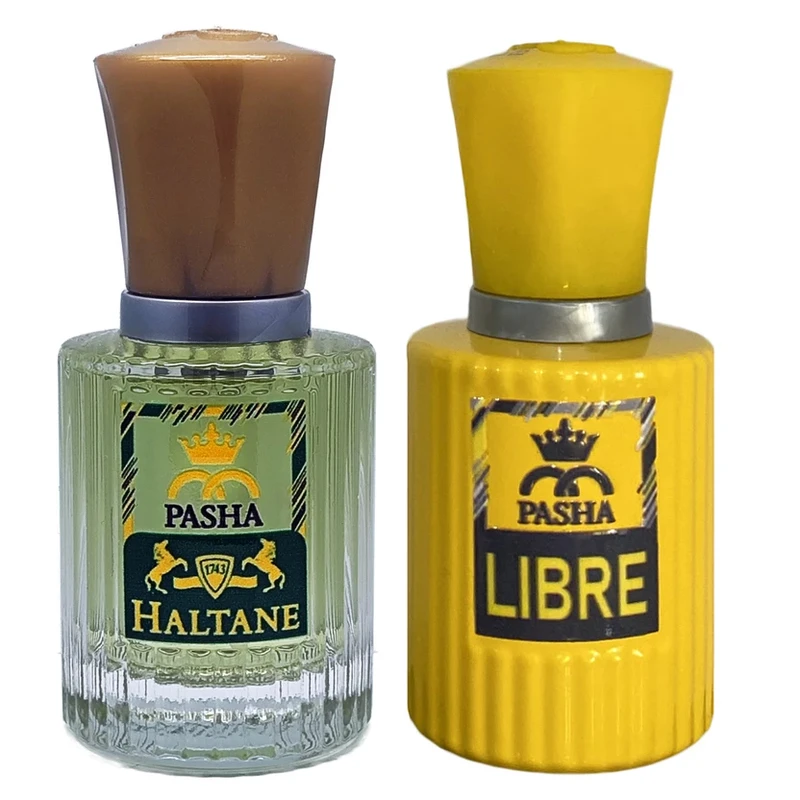 عطر جیبی پاشا مدل هالتان و لیبر با رایحه گرم حجم 30 میلی‌لیتر بسته 2 عددی