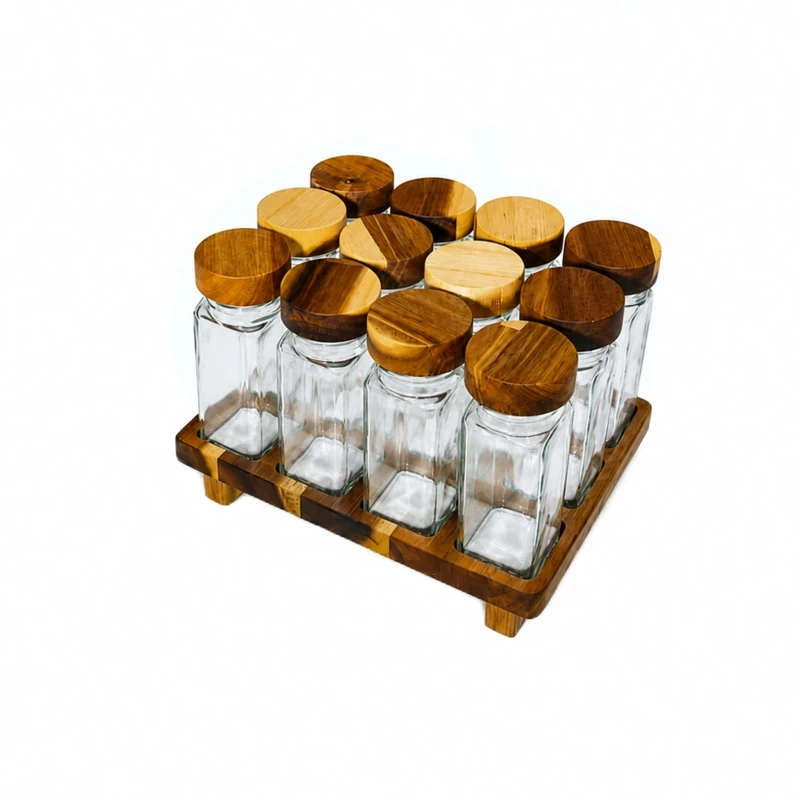 ست جا ادویه 12 پارچه کد BM9090 به همراه استند