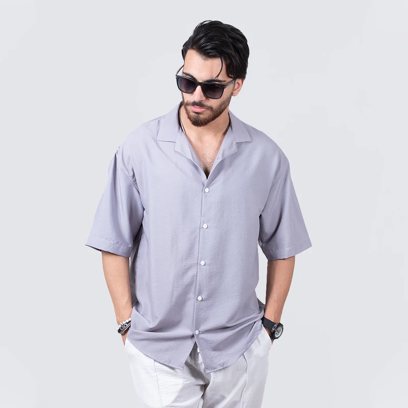 پیراهن آستین کوتاه یقه انگلیسی مردانه مدل 880102