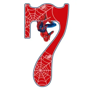 استند رومیزی تولد مدل عدد 7 طرح مرد عنکبوتی