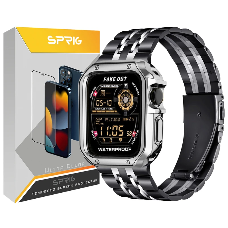 بند اسپریگ مدل 7Bid Armor مناسب برای اپل واچ 42 / 44 / 45 میلی متر به همراه کاور