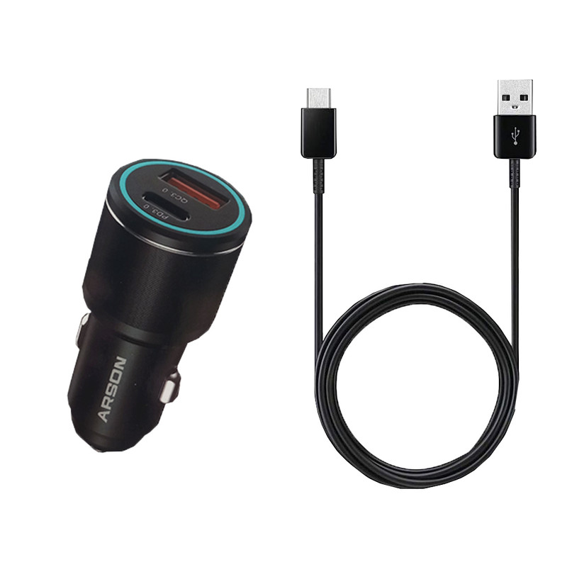  شارژر فندکی 38 وات آرسون مدل AN-C06 به همراه کابل USB-C 