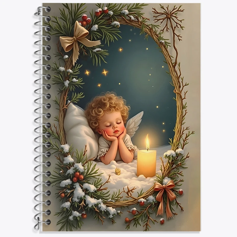 دفتر زبان 50 برگ خندالو مدل دو خط طرح فرشته ی کیوت کد F8262