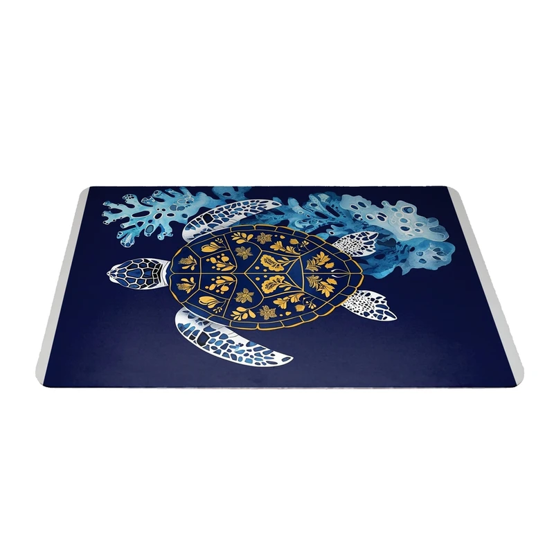ماوس پد مدل لاک‌پشت با گل و دریا سایز 24x37 سانتی متر