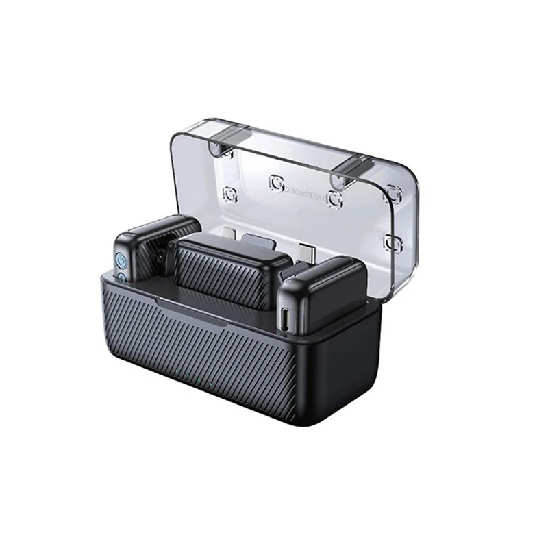 میکروفن یقه ای پاورولوجی مدل دو فرستنده PMLV2CMIC با درگاه تایپ سی