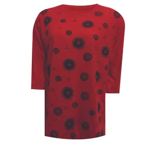 تی شرت آستین کوتاه زنانه مدل گلدار کد DKCOP 248