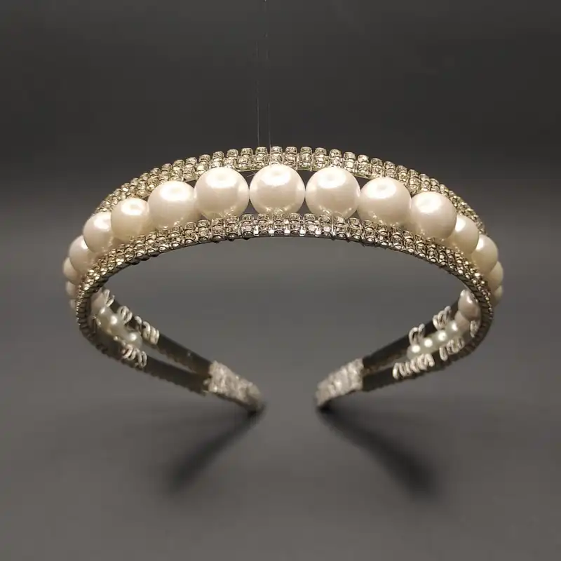 تل مو زنانه مدل مرواریدی دوبل مجلسی کد SH909