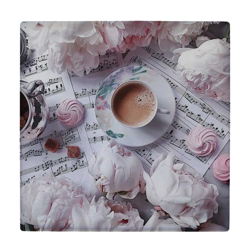  زیر لیوانی طرح فنجان کاپوچینو و گل های رز کد    4074899_2809